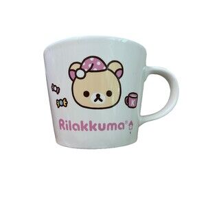 SAN-X Rilakkuma Mug White Ceramic Bear Coffee Tea Chocolate Pink Candies